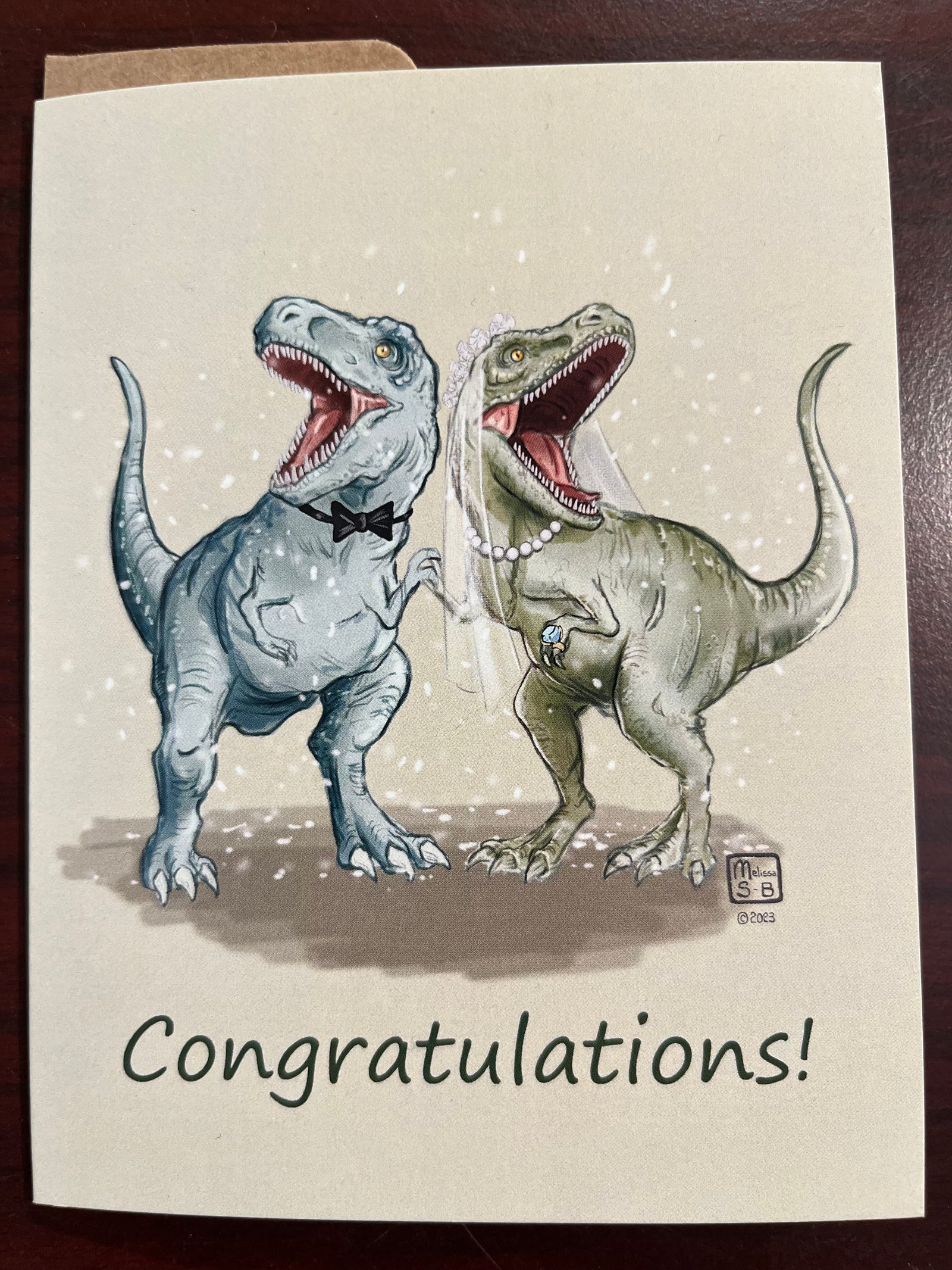 T-rex Wedding Card
