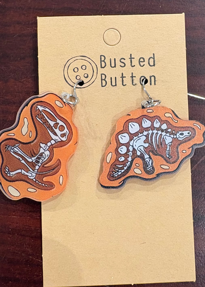Acrylic Dinosaur Skeleton Earrings