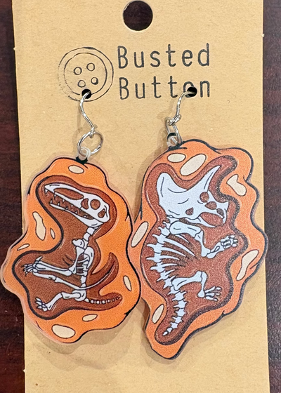 Acrylic Dinosaur Skeleton Earrings