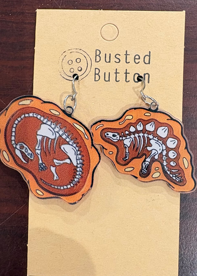 Acrylic Dinosaur Skeleton Earrings