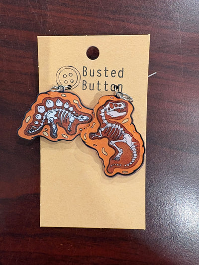 Acrylic Dinosaur Skeleton Earrings