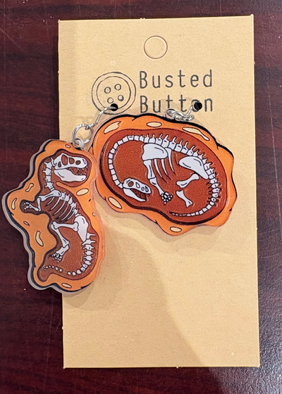 Acrylic Dinosaur Skeleton Earrings