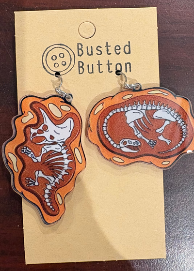 Acrylic Dinosaur Skeleton Earrings