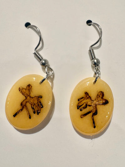 amber flies earrings