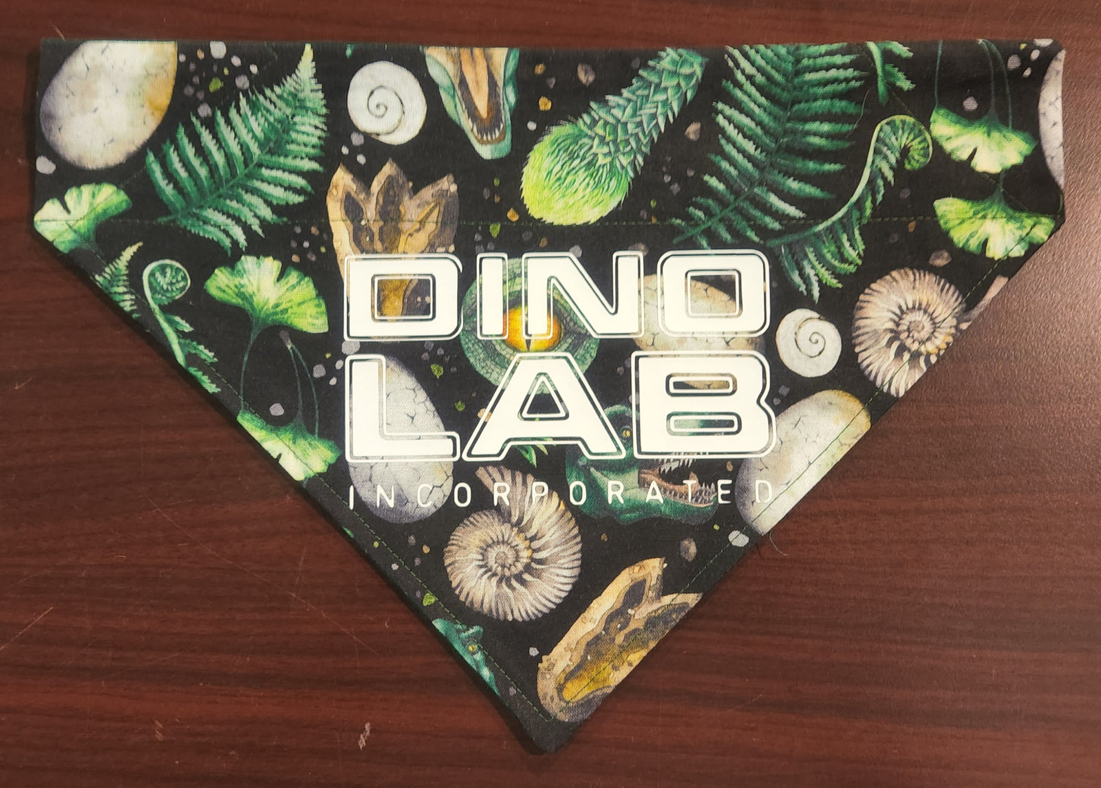 Large Dino Lab Dog Bandana WITH writing