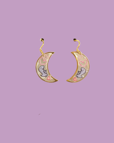 Gold and Resin Dinosaur Earrings