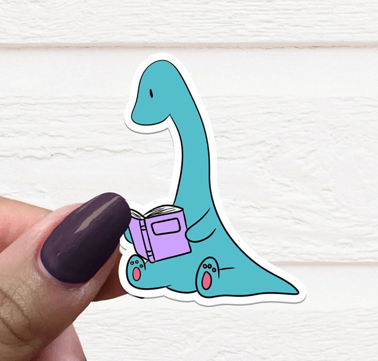 Reading Dinosaur Sticker
