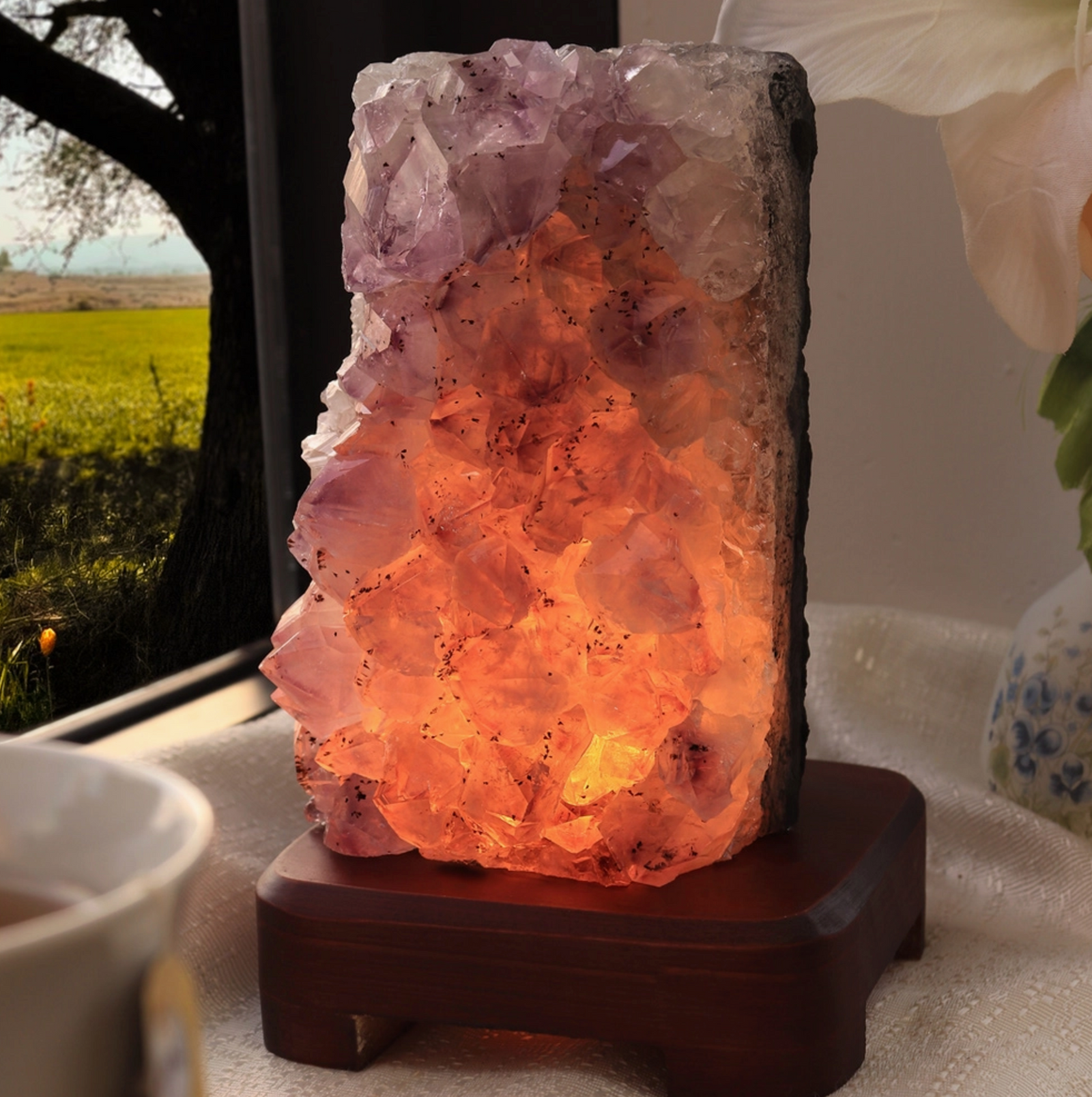 Purple Amethyst Crystal Lamp