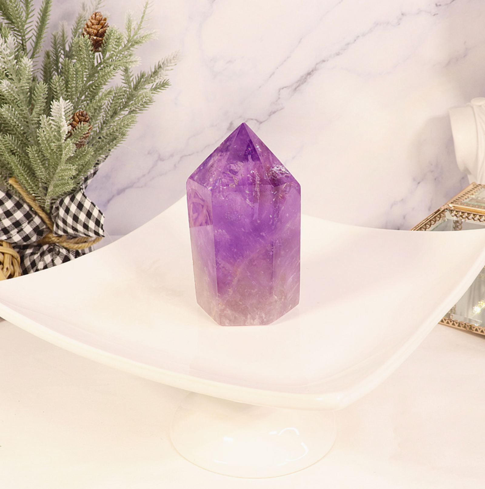 Large Polished Amethyst Point - Grade A