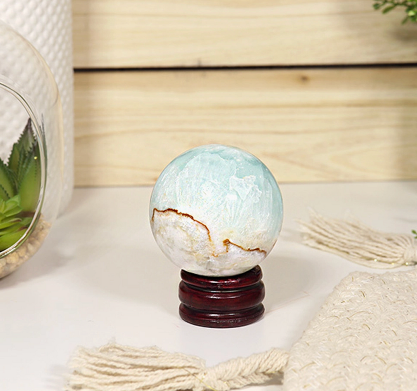 Caribbean Blue Calcite Sphere