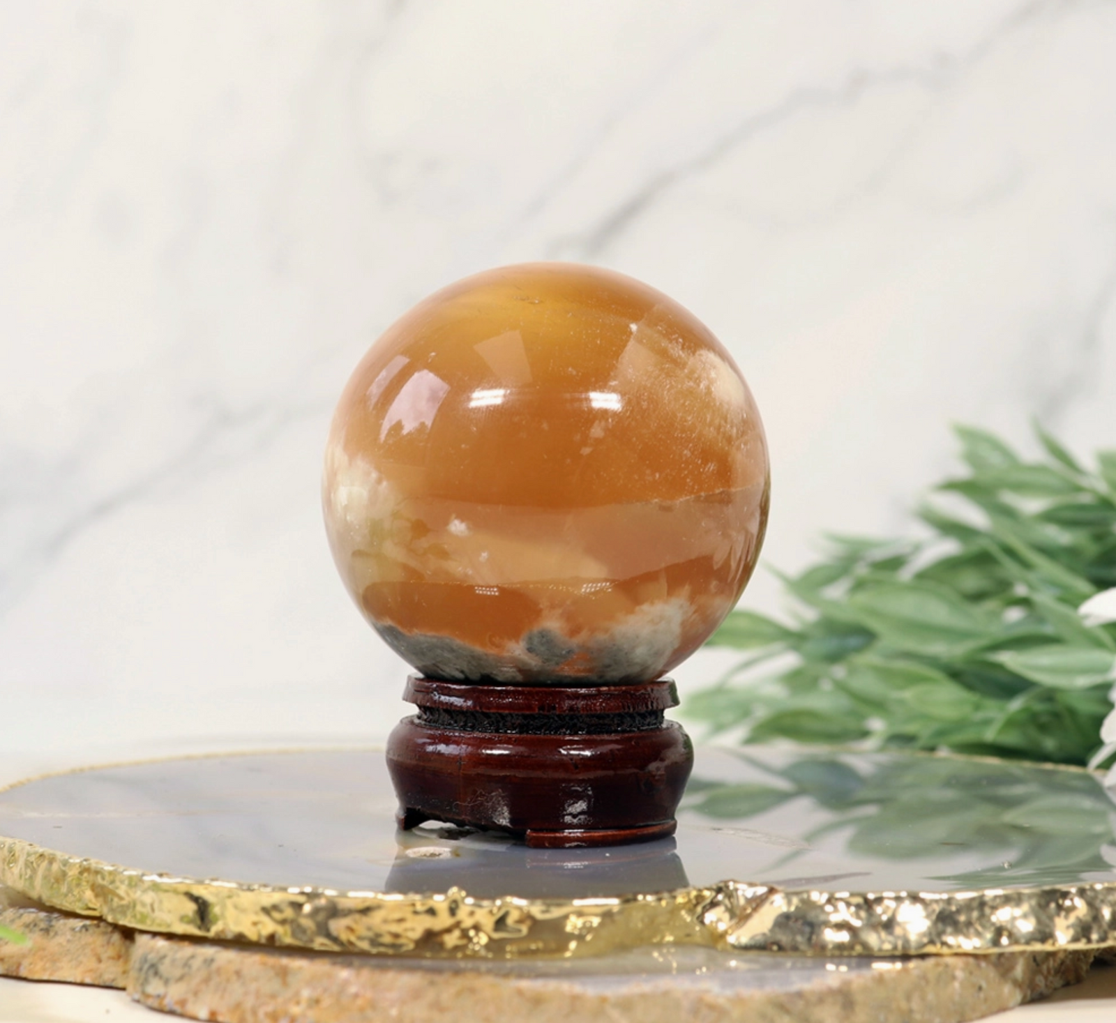 Large Honey Calcite Sphere