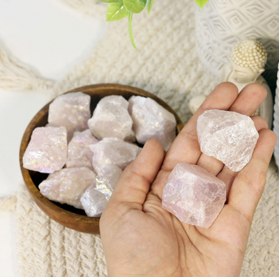 Aura Rose Quartz Chunks