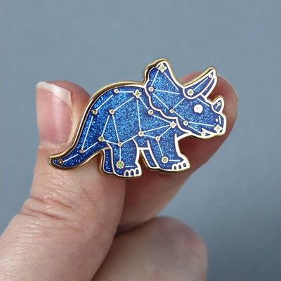 Triceratops Constellation Pin - 2 Posts | Hard Enamel Pin
