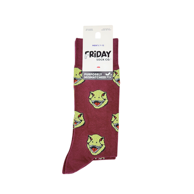 Dino Face & Side Mid-Calf Socks