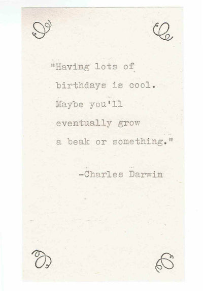 Charles Darwin Misquote Funny Birthday Card | Evolution Humor Natural History