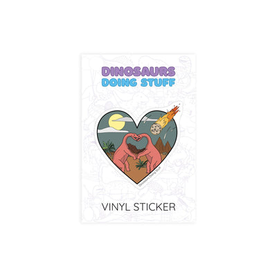 Heart Dinosaur Vinyl Sticker - Asteroid