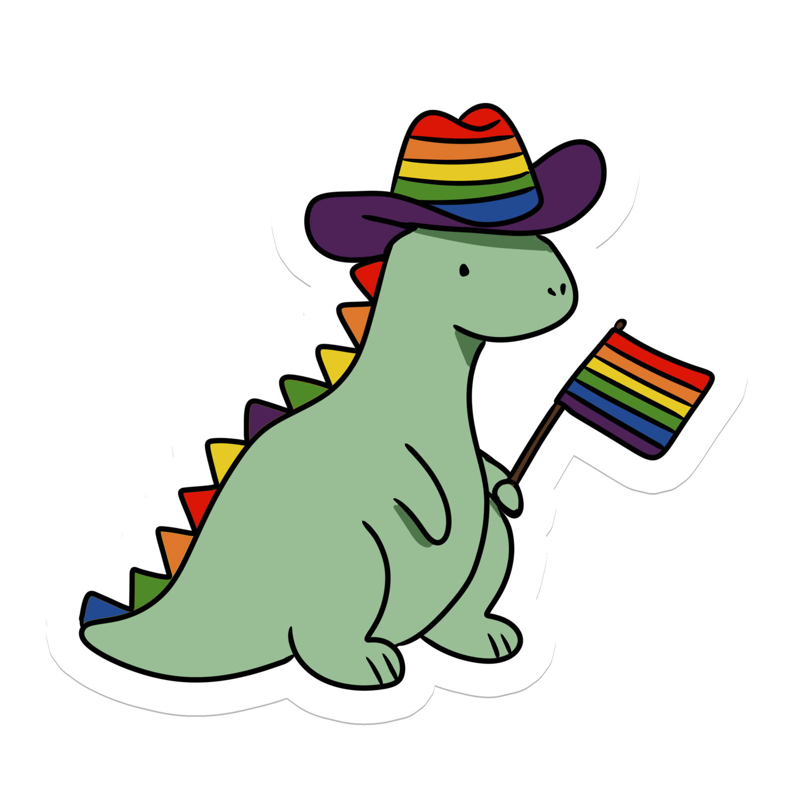 Dinosaur Pride Flag Sticker