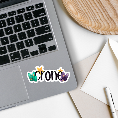 Crone and Crystals Vinyl Sticker