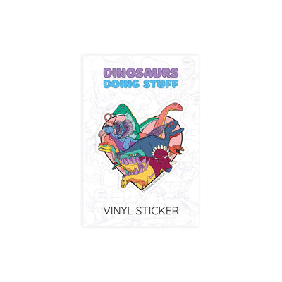 Heart Dinosaur Vinyl Sticker - Dinosaurs