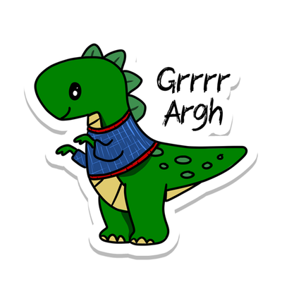 Grrr Argh Sweater Dinosaur Bookmark