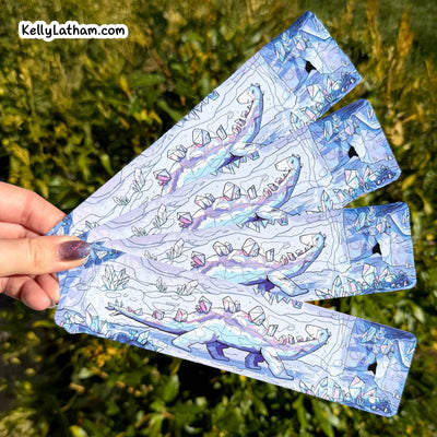 Crystal Stegosaurus Dinosaur Bookmark