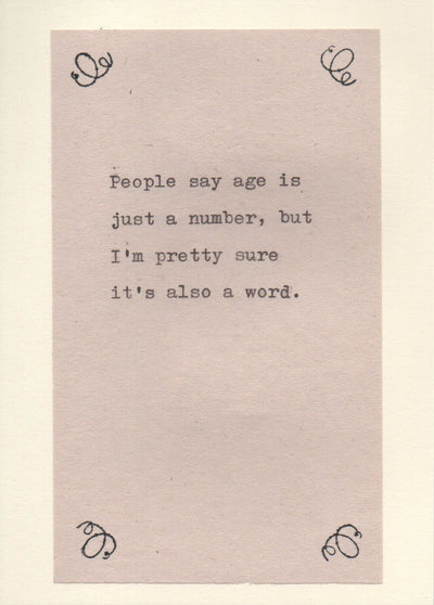 Age is Just a Number Card