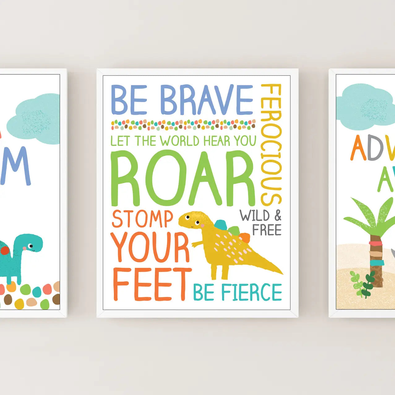 Dinosaurs Art Prints (Set of 3)
