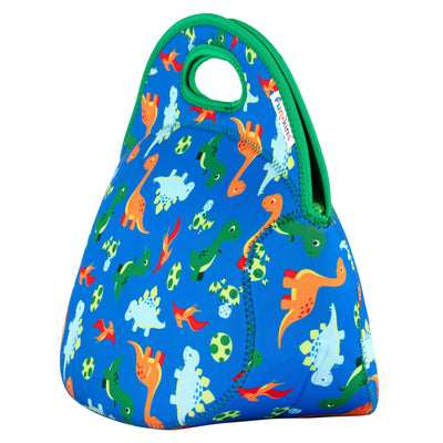Large, Machine Washable Lunch Bag - Dinosaurs, Blue