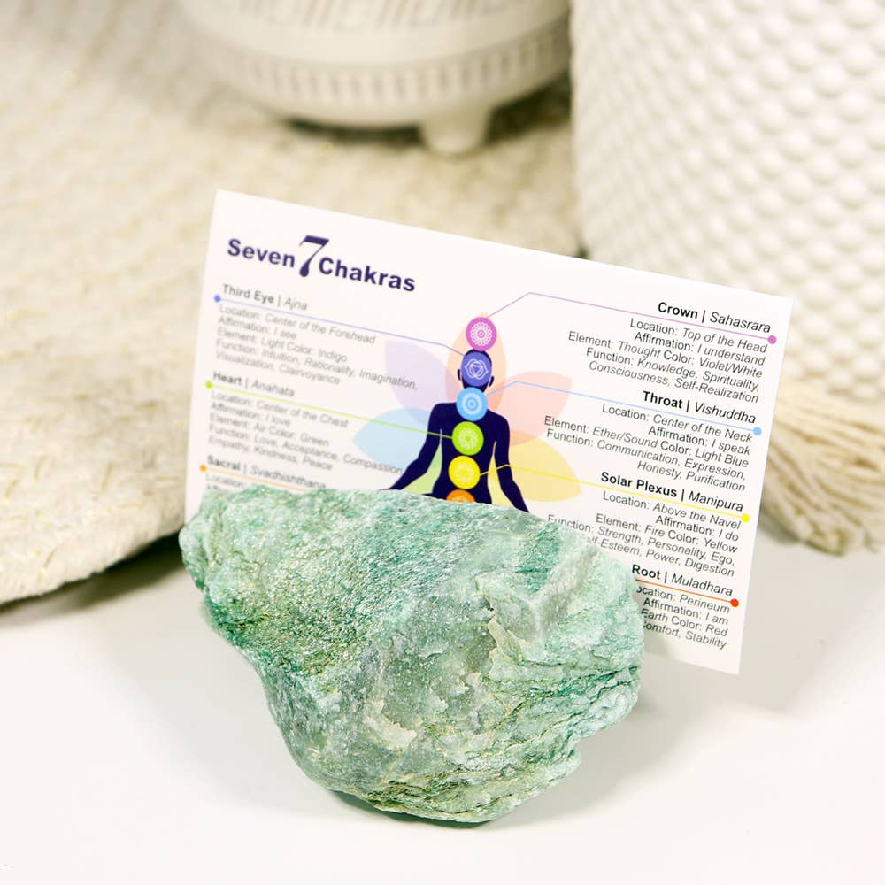 Natural Crystal Card Holder - Fuchsite Stone
