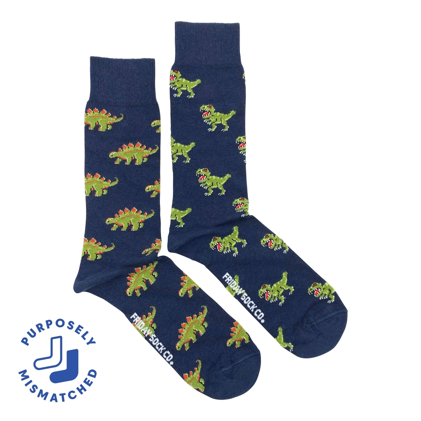 Green Dinosaur Mid-Calf Socks Size 7-12