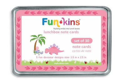 Lunchbox Note Cards - Pink Dinosaurs