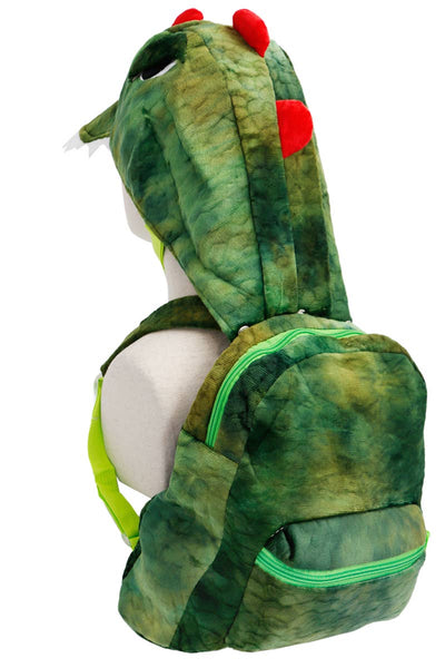 Youth Kids Dinosaur Detachable Hood Plush Backpack