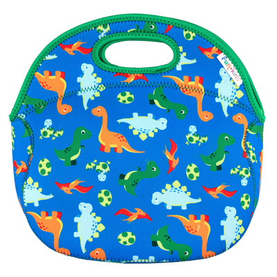 Large, Machine Washable Lunch Bag - Dinosaurs, Blue