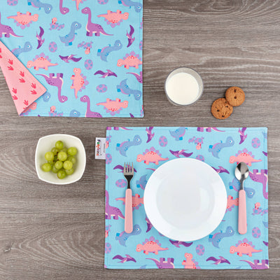 Set of Two Placemats - Pink Dinosaurs