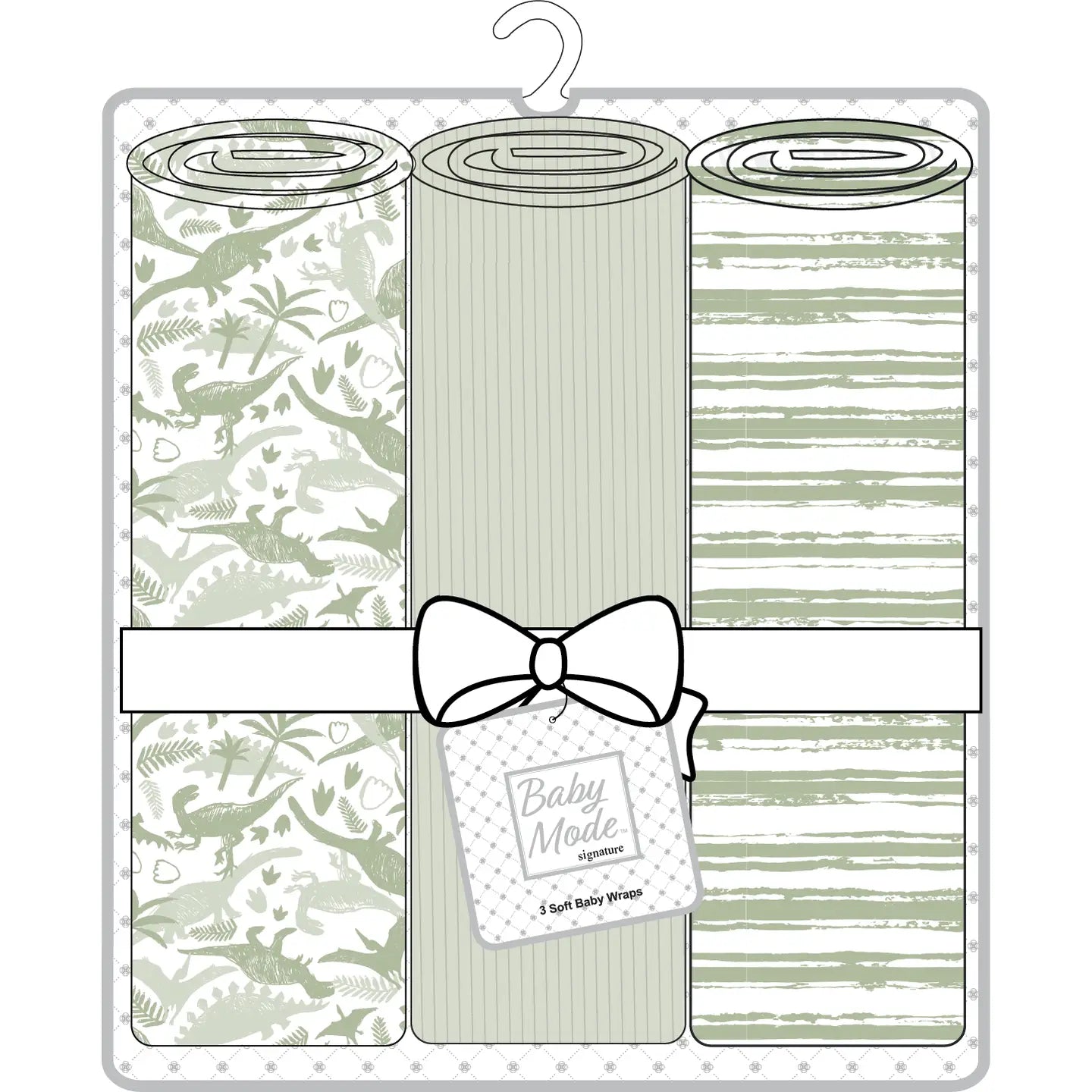 3-Pack Knit Baby Wrap Dino Swaddles