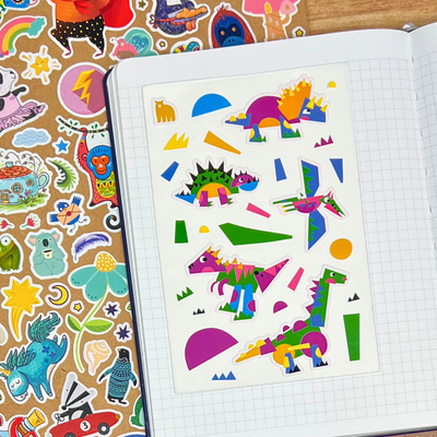 Dino Shapes Sticker Sheet
