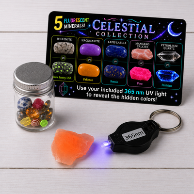 Celestial Fluorescent Gem & Mineral Discovery Kits