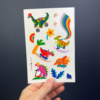 Skater-saurus Sticker Sheet