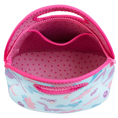 Large, Machine Washable Lunch Bag - Pink Dinos