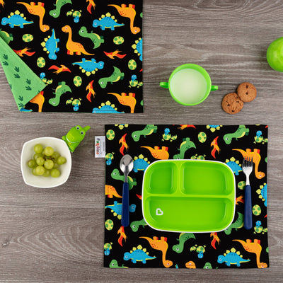 Set of Two Placemats - Black Dinosaurs