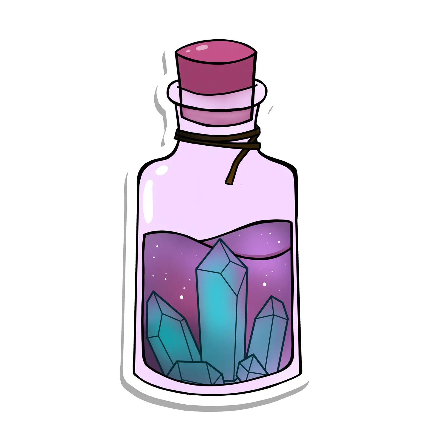 Purple Crystal Potion Bottle Sticker
