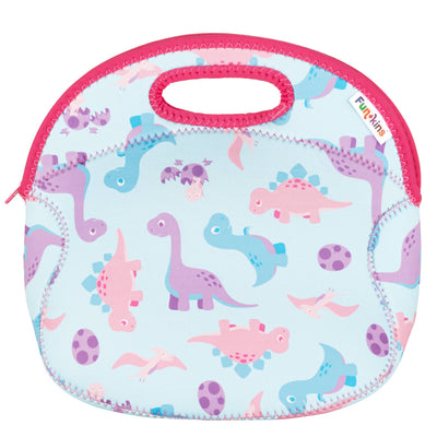 Large, Machine Washable Lunch Bag - Pink Dinos
