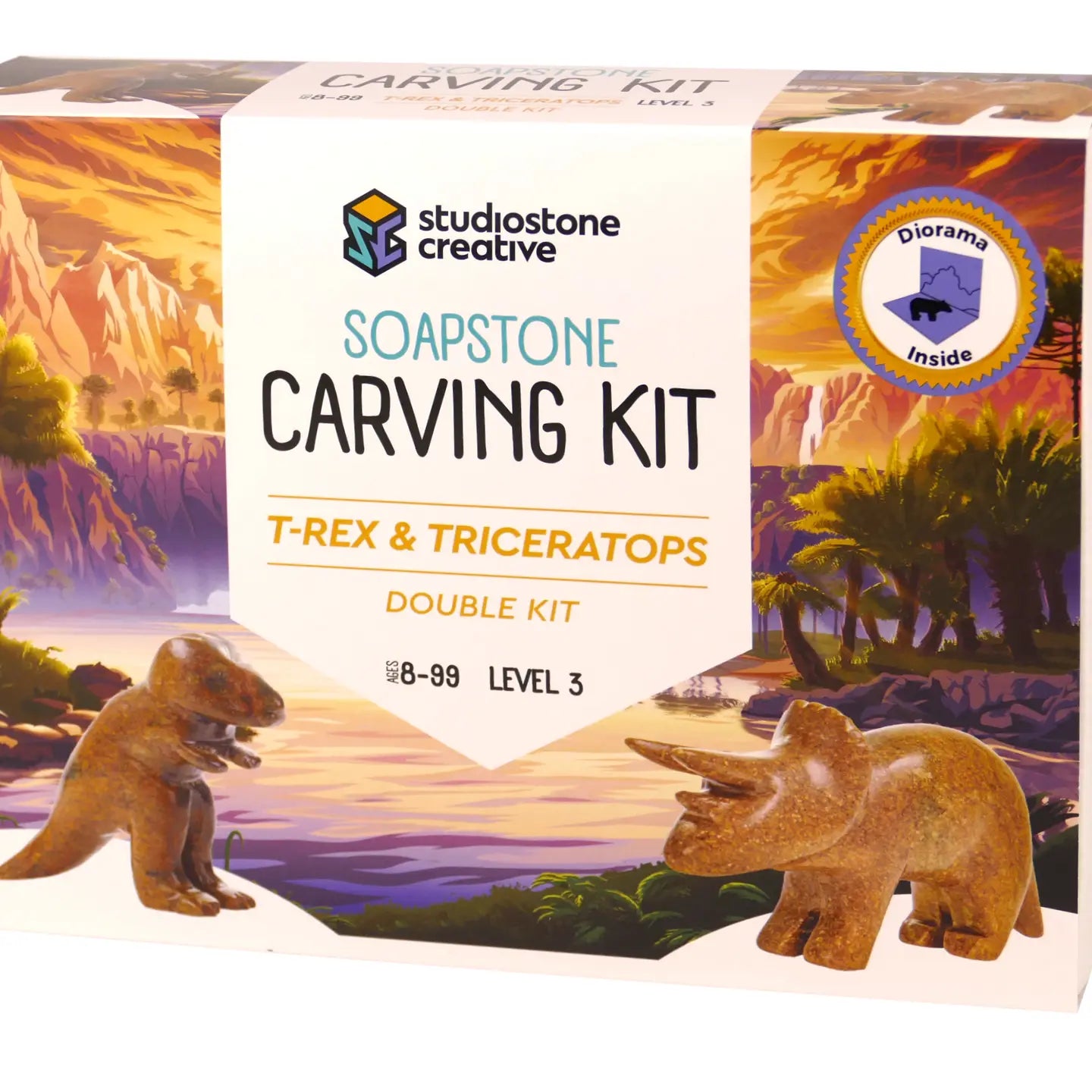 Soapstore T-Rex & Triceratops Carving Kit