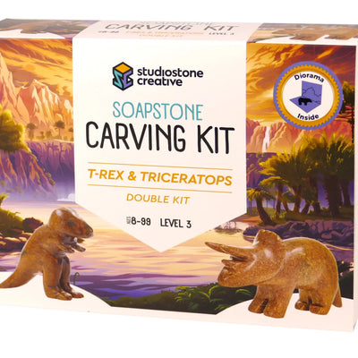 Soapstore T-Rex & Triceratops Carving Kit