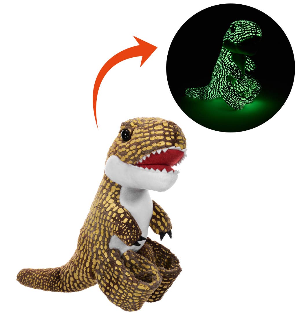 HGlow in the Dark T. rex Hugger Slap Bracelet