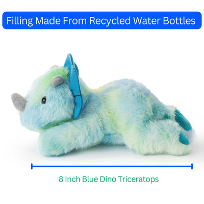 8" Blue/Green Triceratops Plush
