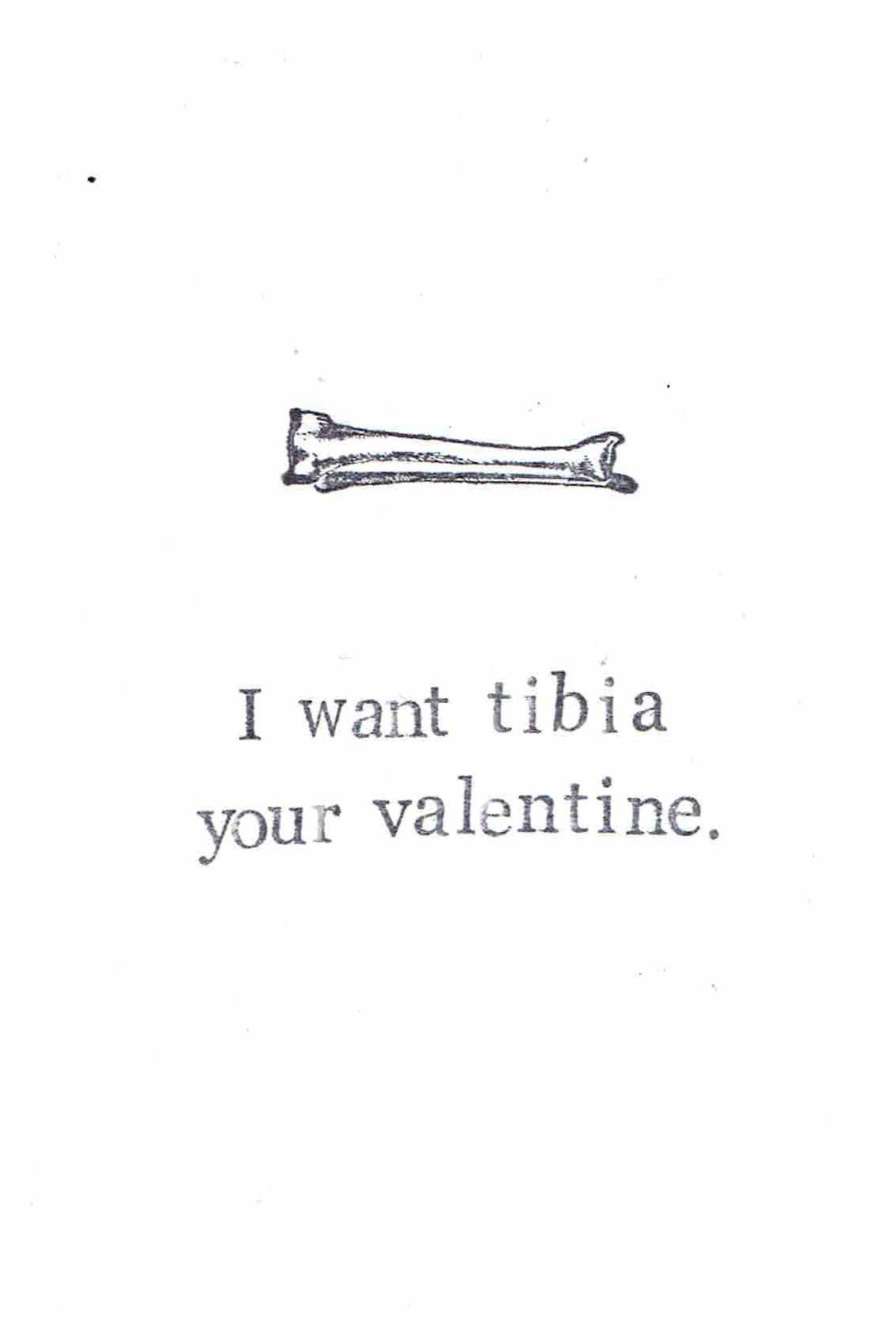 I Want Tibia Your Valentine Funny Medical Valentine