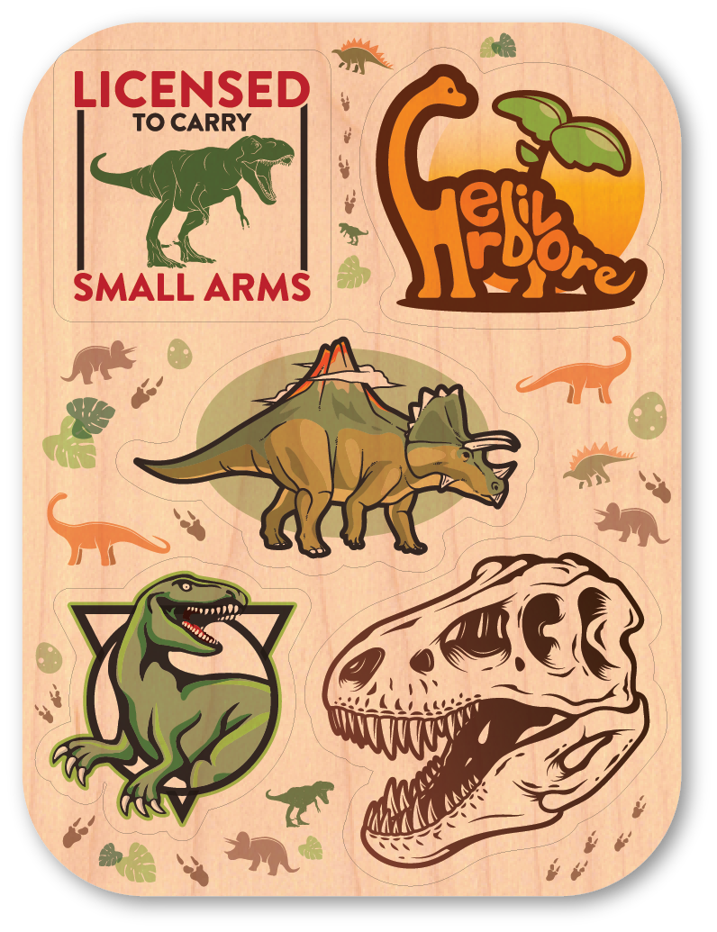 Wood Sticker - Mini Dinosaur  Pack