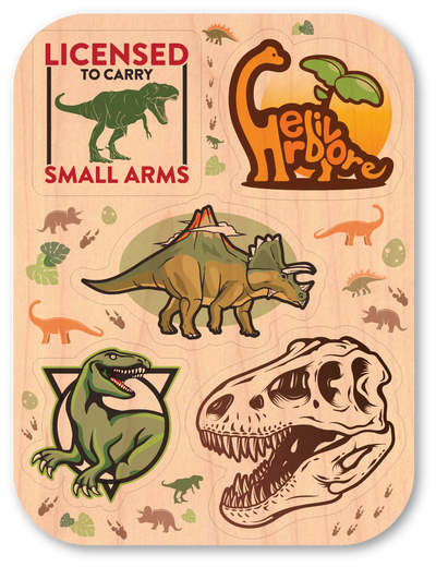 Wood Sticker - Mini Dinosaur  Pack
