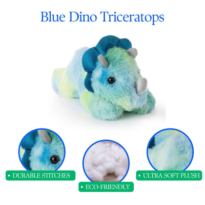 8" Blue/Green Triceratops Plush